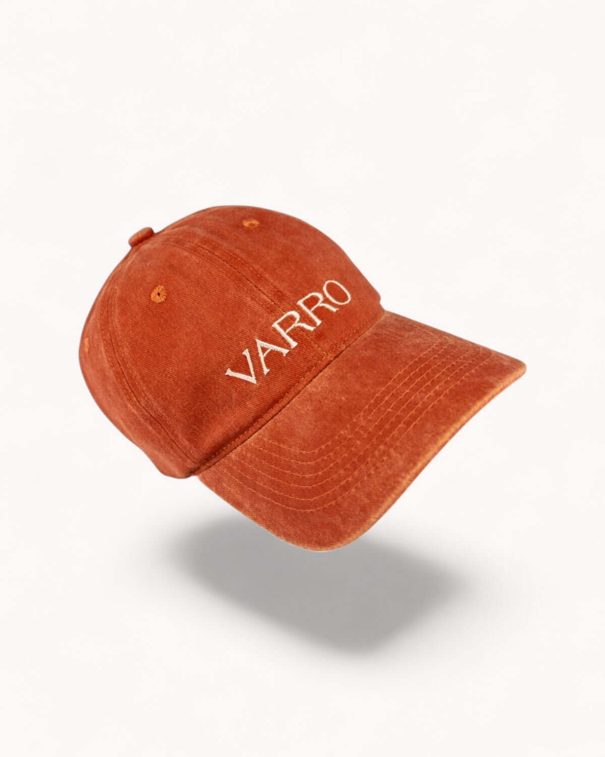 Ember Orange VARRO cap front-facing with bold logo embroidery