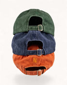 Stacked image showing Midnight Navy with Forest Green and Ember Orange caps