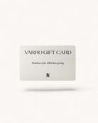 VARRO Gift Card mockup – Minimal design with brand logo